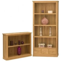Cavalli Solid Oak Wide Bookcases