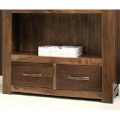 Hampshire Solid Walnut Large 2 Drawer Bookcase -Silverline Sales Store 020290