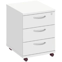 Commerce II White Low Mobile Pedestals -Silverline Sales Store 068541