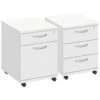 Commerce II White Low Mobile Pedestals -Silverline Sales Store 068542