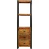 Accrington Reclaimed Wood Narrow Bookcase With Drawers -Silverline Sales Store 070413