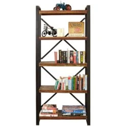 Accrington Reclaimed Wood Open Bookcases 14 Accrington Reclaimed Wood Open Bookcases -Silverline Sales Store 070488