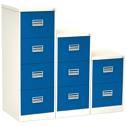 Silverline Two Tone Midi Filing Cabinets 4 Silverline Two Tone Midi Filing Cabinets - Image 2