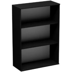 Eclipse Essential Black Office Bookcases -Silverline Sales Store 089282
