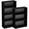 NEXT DAY Eclipse Essential Black Office Bookcases -Silverline Sales Store 090963
