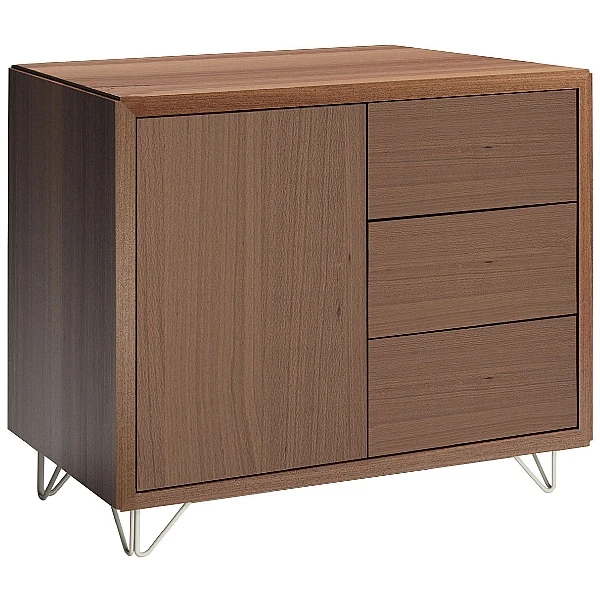 Boss Design Medio Combination Wood Veneer Credenza With Wire Feet 3 Boss Design Medio Combination Wood Veneer Credenza With Wire Feet