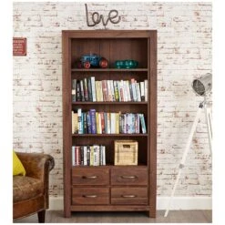 Fernhurst Solid Walnut Bookcases -Silverline Sales Store 099291