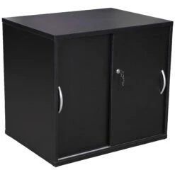 Karbon Desk High Sliding Door Cupboard -Silverline Sales Store 103314