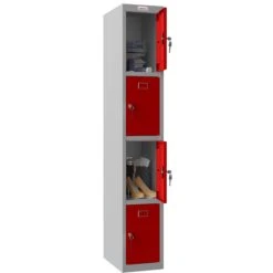 Phoenix PL Series Personal Lockers - 4 Door 1 Column With Key Lock -Silverline Sales Store 107864