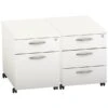 NEXT DAY Vogue White Mobile Pedestals 2 NEXT DAY Vogue White Mobile Pedestals -Silverline Sales Store 110162
