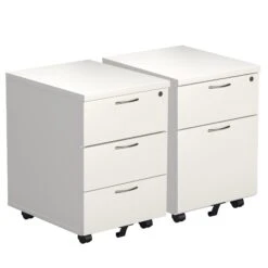 NEXT DAY Commerce II White Low Mobile Pedestals